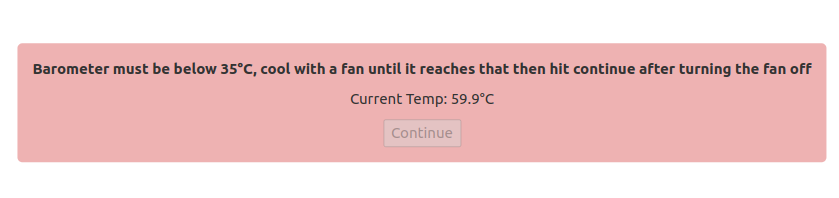 Portal waiting for barometer to cool below 35C